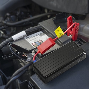 RAV Power Auto Starthilfe 500 A Spitzenstrom 12000mAh Batterie Ladegerät Tragbare USB Ladegerät Externer Akku  Power Bank LED-Taschenlampe Schwarz-6